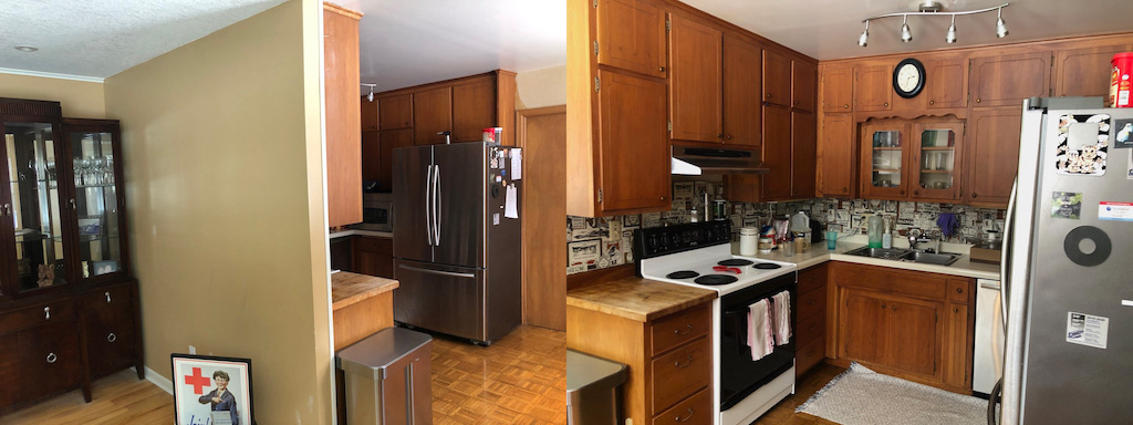 Before kitchen tile renovation.