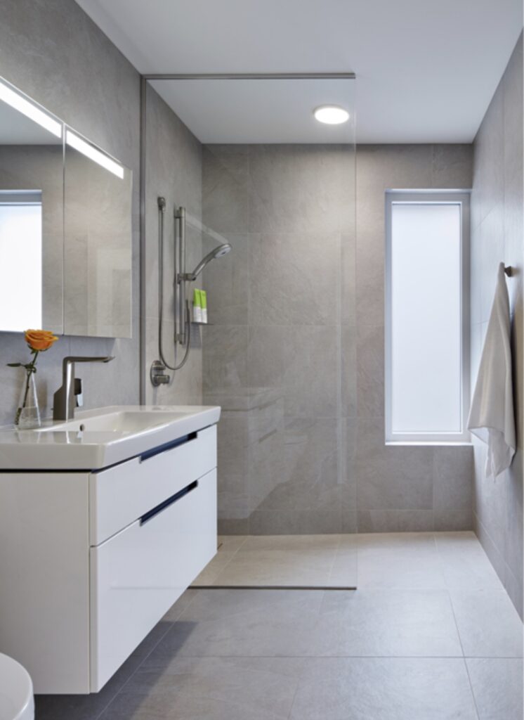 The Good Energy Haus master bathroom design.