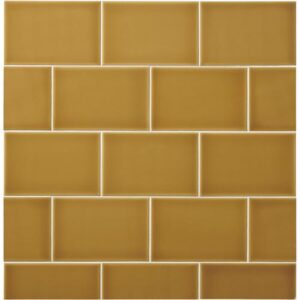 Joshua Tree from Pure by Sonoma Tilemakers Closeup of mustard colored floor tile.