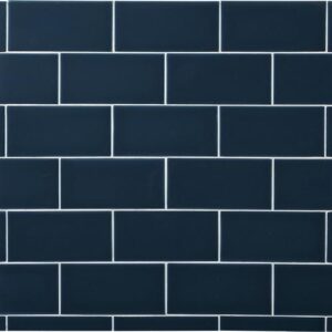 Morro Bay from Pure by Sonoma Tilemakers Closeup of dark blue subway tile.
