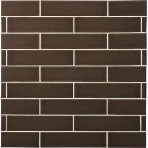 Muir Woods from Pure by Sonoma Tilemakers Detail of long dark brown subway tile.