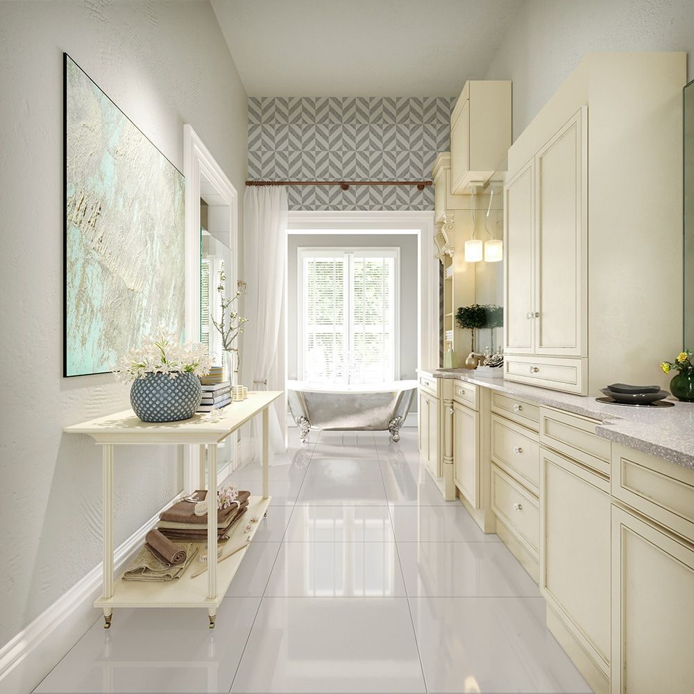 Bathroom floor tile finishes.