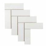 Brick Herringbone Matte White