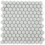 White - 1in Hexagons - Glossy