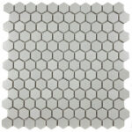 White - 1in Hexagons - Matte