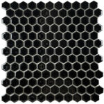 Black - 1in Hexagons - Glossy