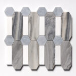 Skyline, Snow White, Allure Multi Finish Pillar Marble Mosaic