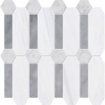 Snow White, Allure Multi Finish Pillar Marble Mosaic